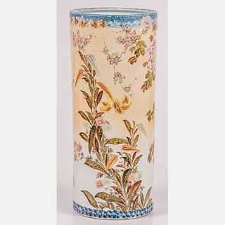 Japanese Porcelain Hand Painted Umbrella Stand