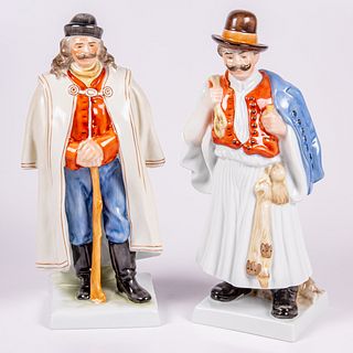 Two Large Herend Porcelain Figures