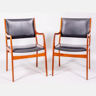 A Pair of Danish Modern Teak Arm Chairs