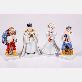 Four Herend Porcelain Figurines