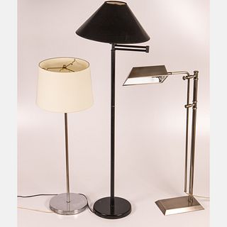 Three Contemporary Metal Floor Lamps