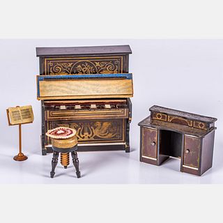 Biedermeier Dollhouse Music Room Furniture