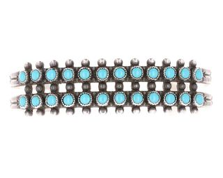 Navajo Old Pawn Silver Turquoise Bracelet c. 1930s