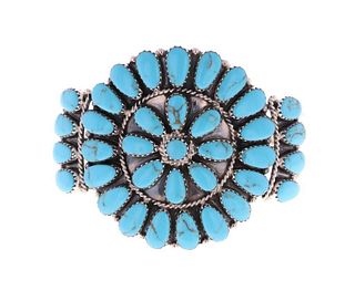 Navajo Tom Billy Petite Point Turquoise Bracelet