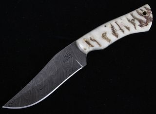 Rams Horn Damascus Bozeman Knife