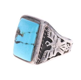 1950's Thunderbird Old Pawn Navajo Turquoise Ring