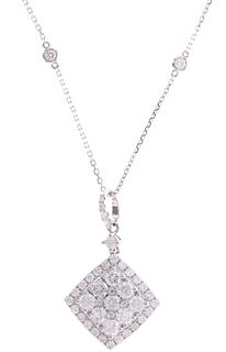 Pristine Brilliant Diamond 14k White Gold Necklace