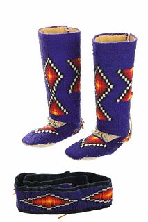 Northern Plains Fully Beaded High Top Moccasins