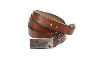 Navajo Hyson Craig Sterling Silver Leather Belt