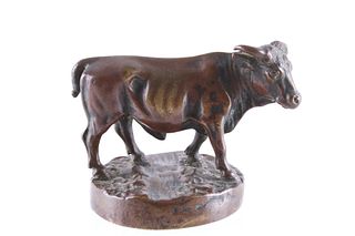 Ranging Bull Mounting Bronze Sculpture