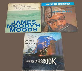 Collection 3 Vintage Autographed JAMES MOODY  Jazz Album Records