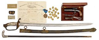 Presentation Sword, Pepper Box Pistol and Archive belonging to Civil War Captain M. L. M. Peixotto, Ohio and New York 