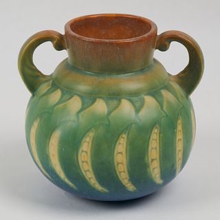 Roseville Falline Blue to Green Vase (American, 1933)