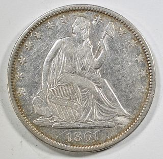 1861-O SEATED LIBERTY HALF DOLLAR CSA OBVERSE AU