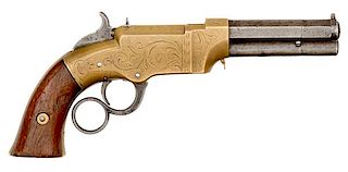Engraved Volcanic Lever Action No 1 Pocket Pistol By New Haven Arms 