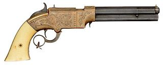 Factory Engraved New Haven Volcanic Arms No. 2 Navy Pistol 