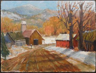 Ronald  Seager: Double Sided Plein Air Farm Painting