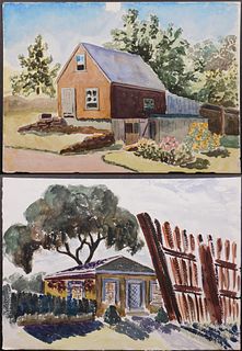 Two Country House Watercolors