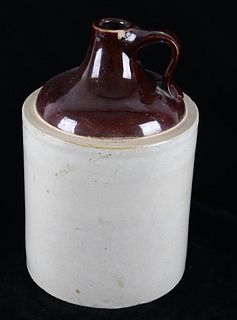 Early 1900's Salt Glazed Stoneware Pottery Jar