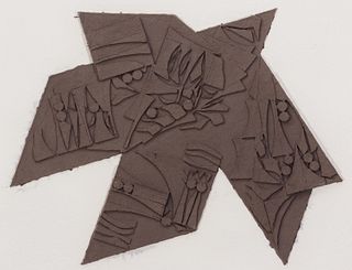 Louise Nevelson, Am. 1899-1988, Night Star, 1981, Cast paper, framed under glass