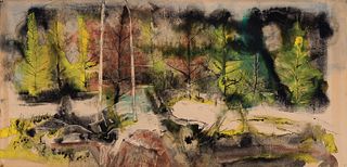 William Thon, Am. 1906-2000, Forest, Watercolor on paper, matted