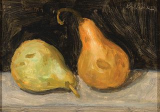 Robert Kulicke, Am. 1924-2007, Pears, Oil on board, framed