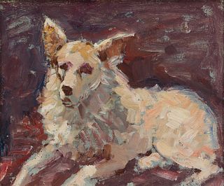 Anthony Thieme, Am. 1888-1954, "His Dog" Rockport, 1927, Oil on panel, framed
