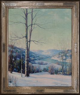 Frederick Harer, Am. 1879-1949, Silver Leaf Harer Frame, Wood, gilded