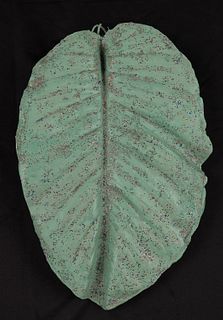 Amos Ferguson, Bahamian 1920-2009, Large Leaf, Plaster, steel, enamel and glitter