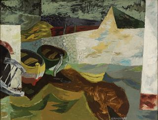 Alex Minewski, Am. 1917-1979, "South of France", Oil on canvas, framed