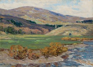 Horace Brown, Am. 1876-1949, "Shadows" Vermont, Oil on panel, unframed