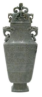 Large Jadeite Covered Urn