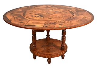Folk Art Style Round Table