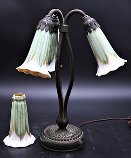 Tiffany Studios Bronze Three Light Lily Desk Lamp