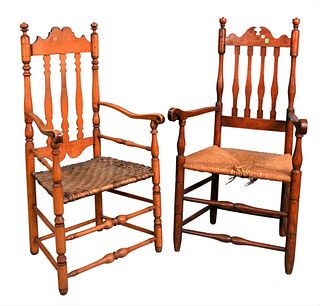Two Bannister Back Armchairs