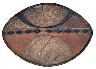 African Painted Leather Shield