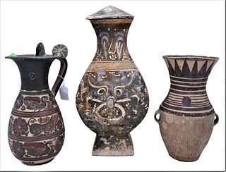 Group of Three Pottery Urns