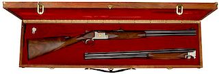 *Browning Centennial Double Rifle And Over Under Shotgun Combination Set, Engraved by Vandersmisseng 