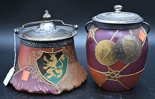 Two Mt. Washington Royal Flemish Biscuit Jars