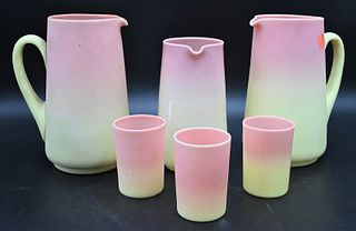 Group of Mt. Washington Burmese Peachblow Glass
