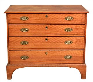 Birch Chippendale Four Drawer Chest
