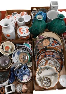 Four Tray Lots of Assorted Chinese And Japanese Porcelain