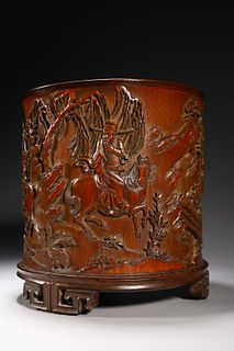 A Carved Bamboo Brushpot