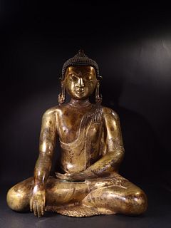 A Gilt Bronze Seated Sakyamuni Buddha Statue