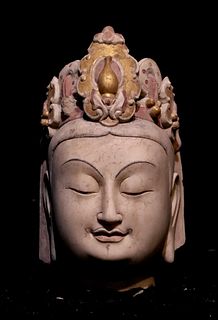 A Carved HanBaiYu Bodhisattva Head