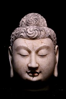 A Carved HanBaiYu Buddha Head