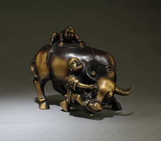 Chinese Bronze Buffalo Statue