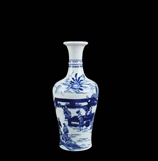 Magnificent Guangxu  imperial blue-&-white vase