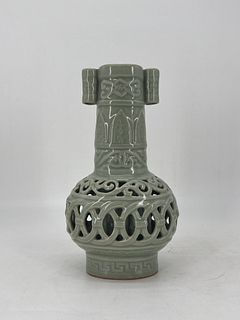 Longquan Kiln openwork pierced vase