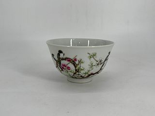 Famille rose flower bowl